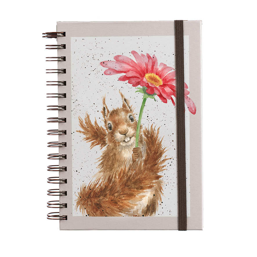 Whiskers and Wildflowers' cat large spiral bound journal