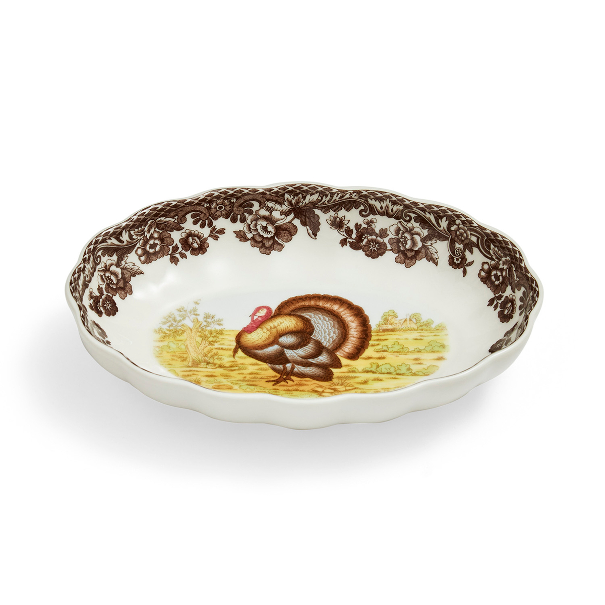 Woodland Turkey Oval Fluted Dish image number null