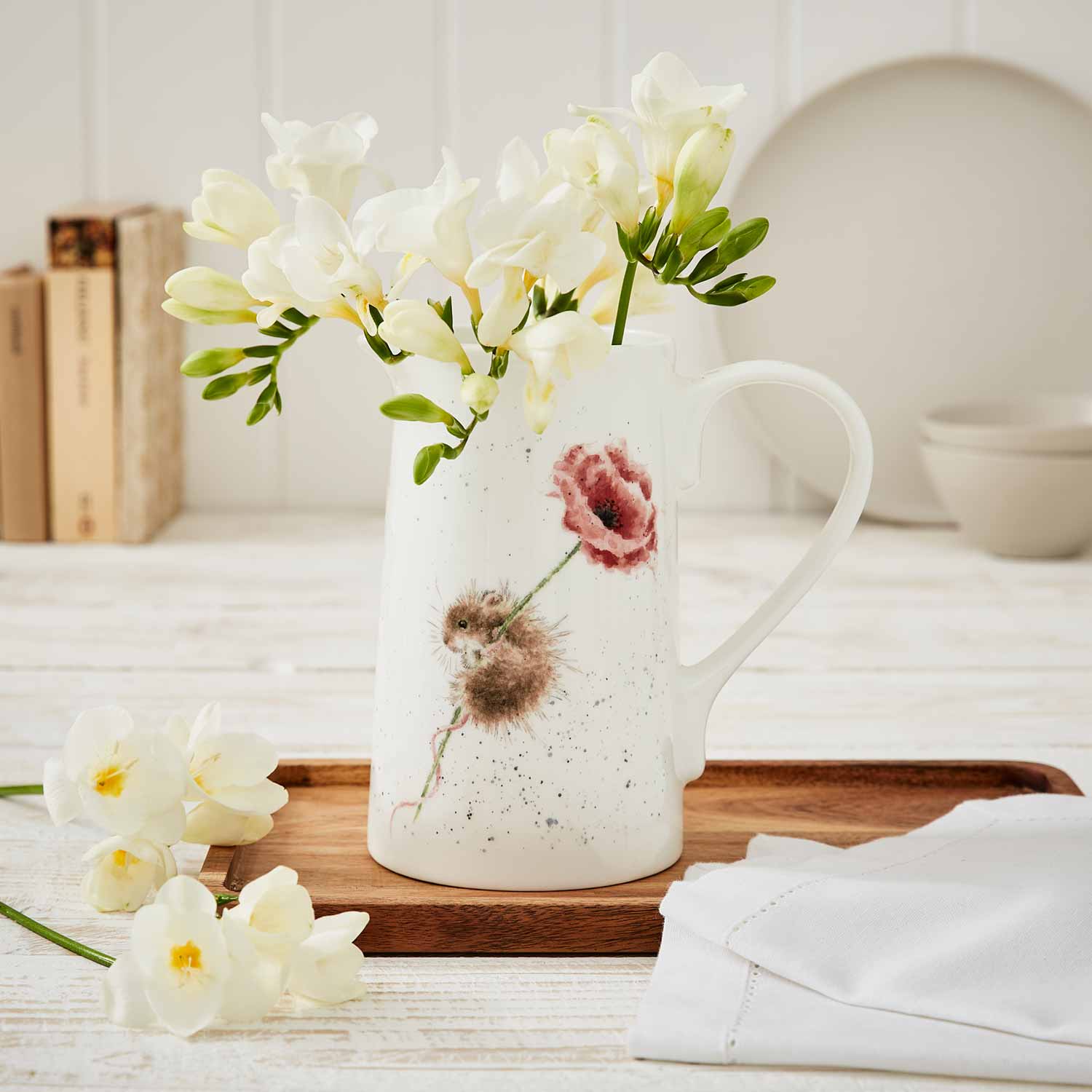 2 Pint Jug Mouse and Poppy (Mouse) | Wrendale Designs