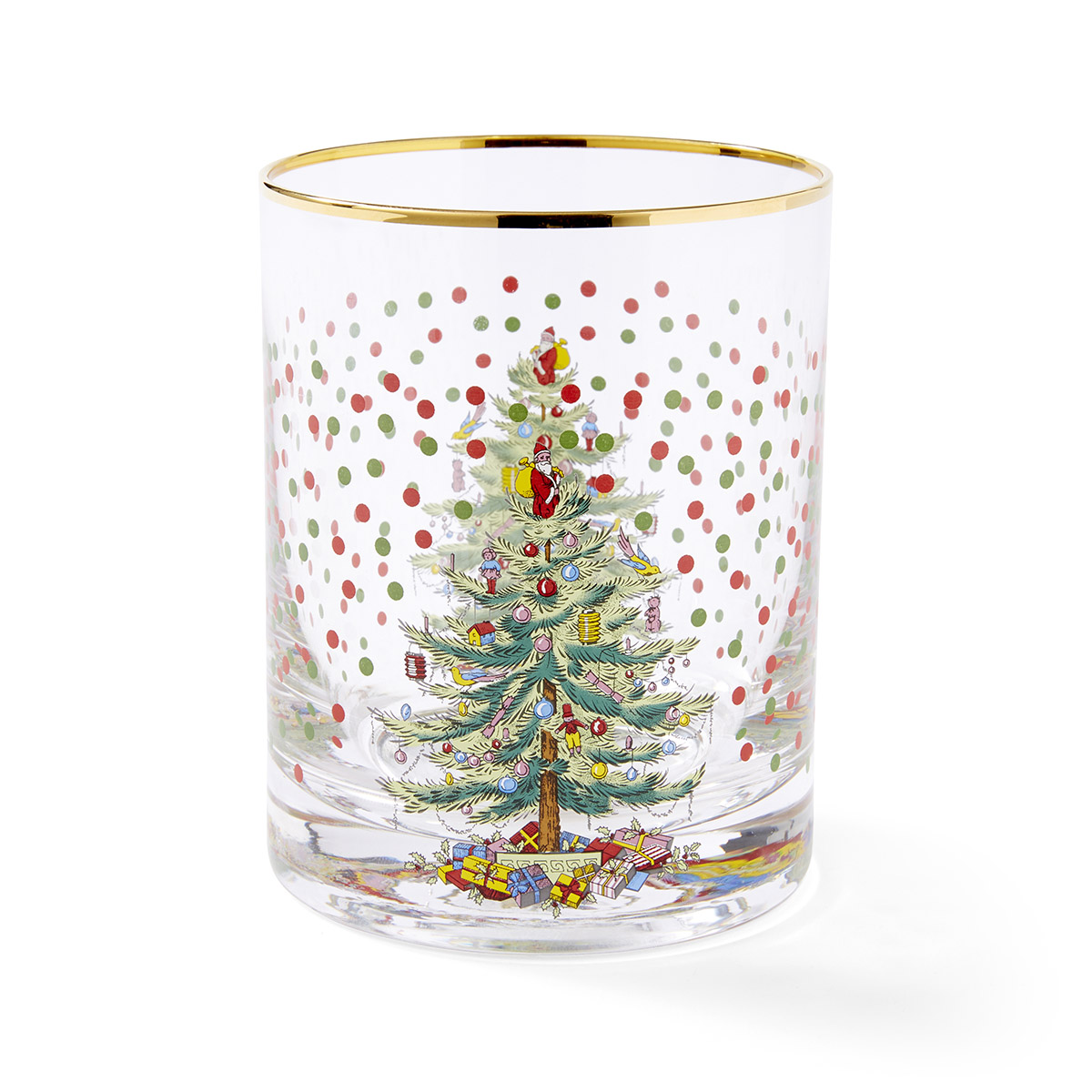 Christmas Tree Polka Dot Set of 4 Glasses image number null