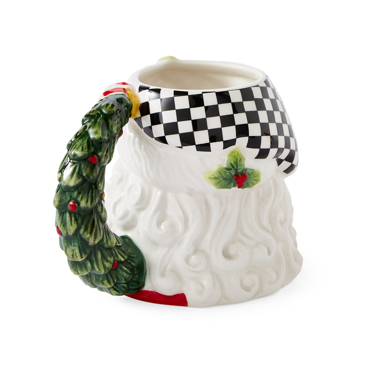 Christmas Tree Black and White Santa Toby Mug image number null