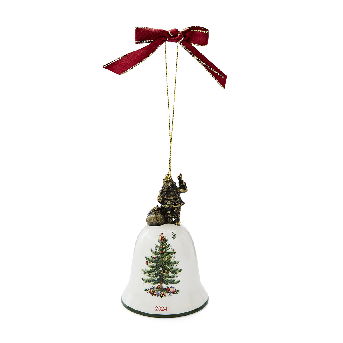 Christmas Tree Santa Bell Ornament image number null