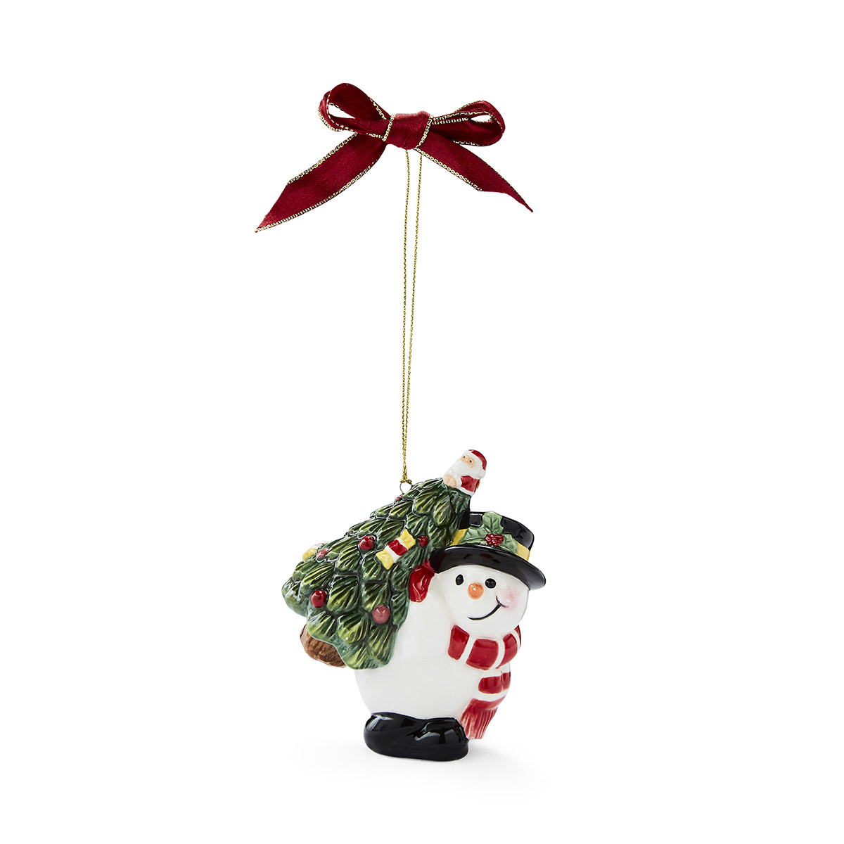 Christmas Tree Snowman carrying Tree Ornament image number null