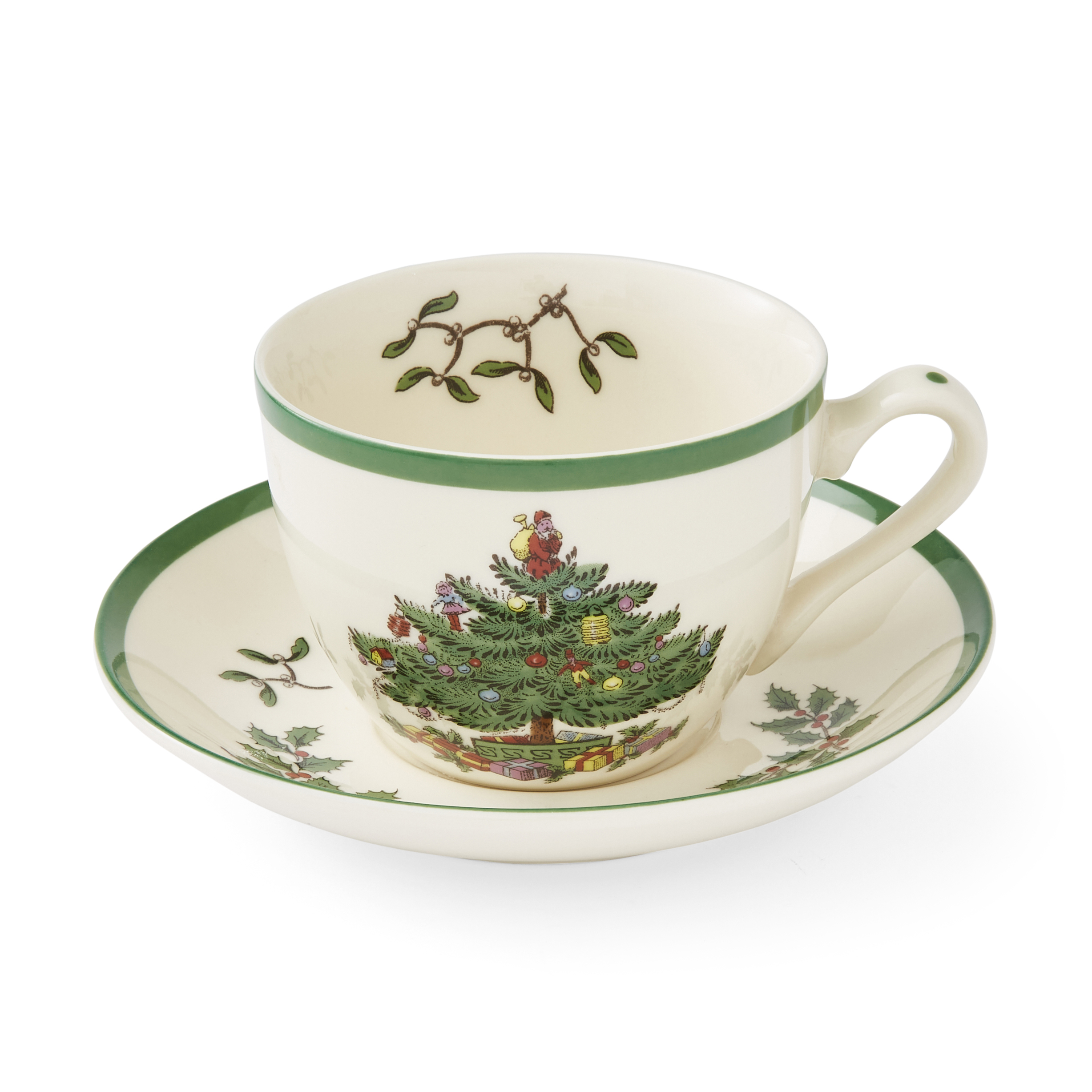 Christmas Tree Teacup and Saucer