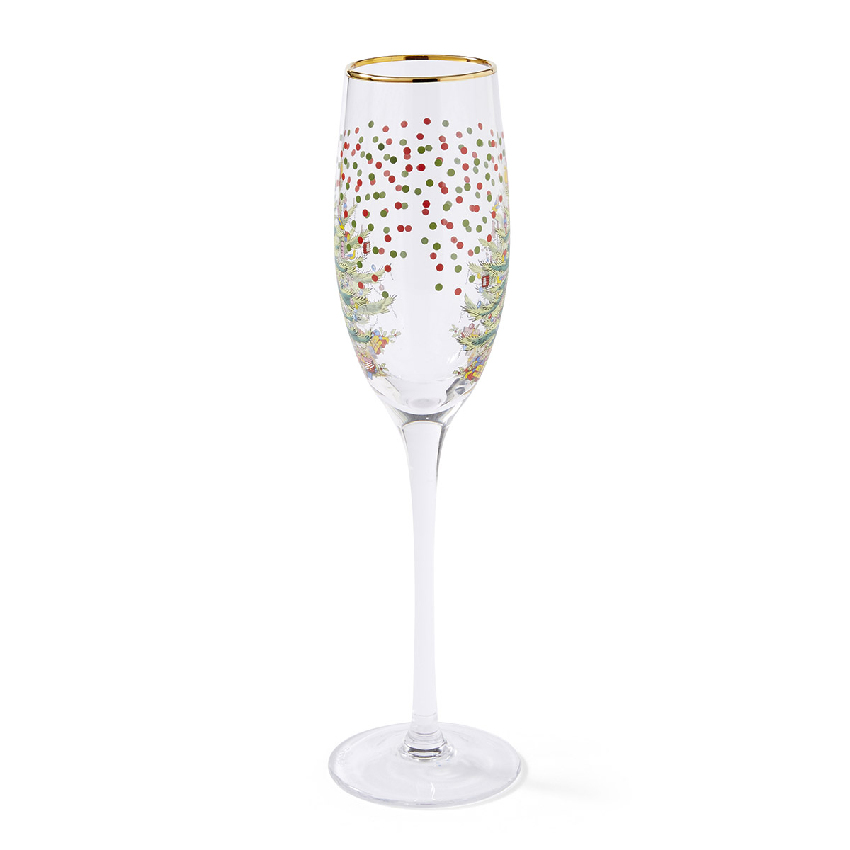 Christmas Tree Polka Dot Champagne Flutes image number null