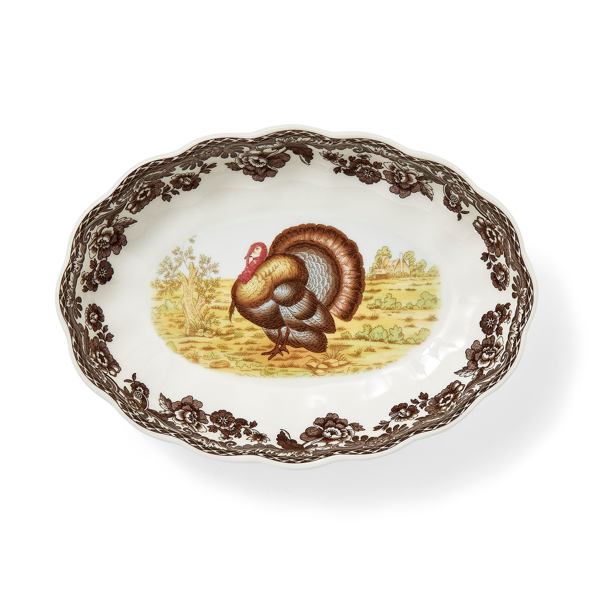 Woodland Turkey Oval Fluted Dish image number null