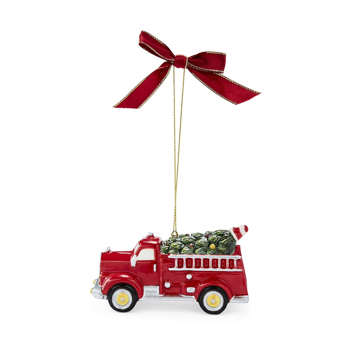 Christmas Tree Firetruck with Tree Ornament image number null