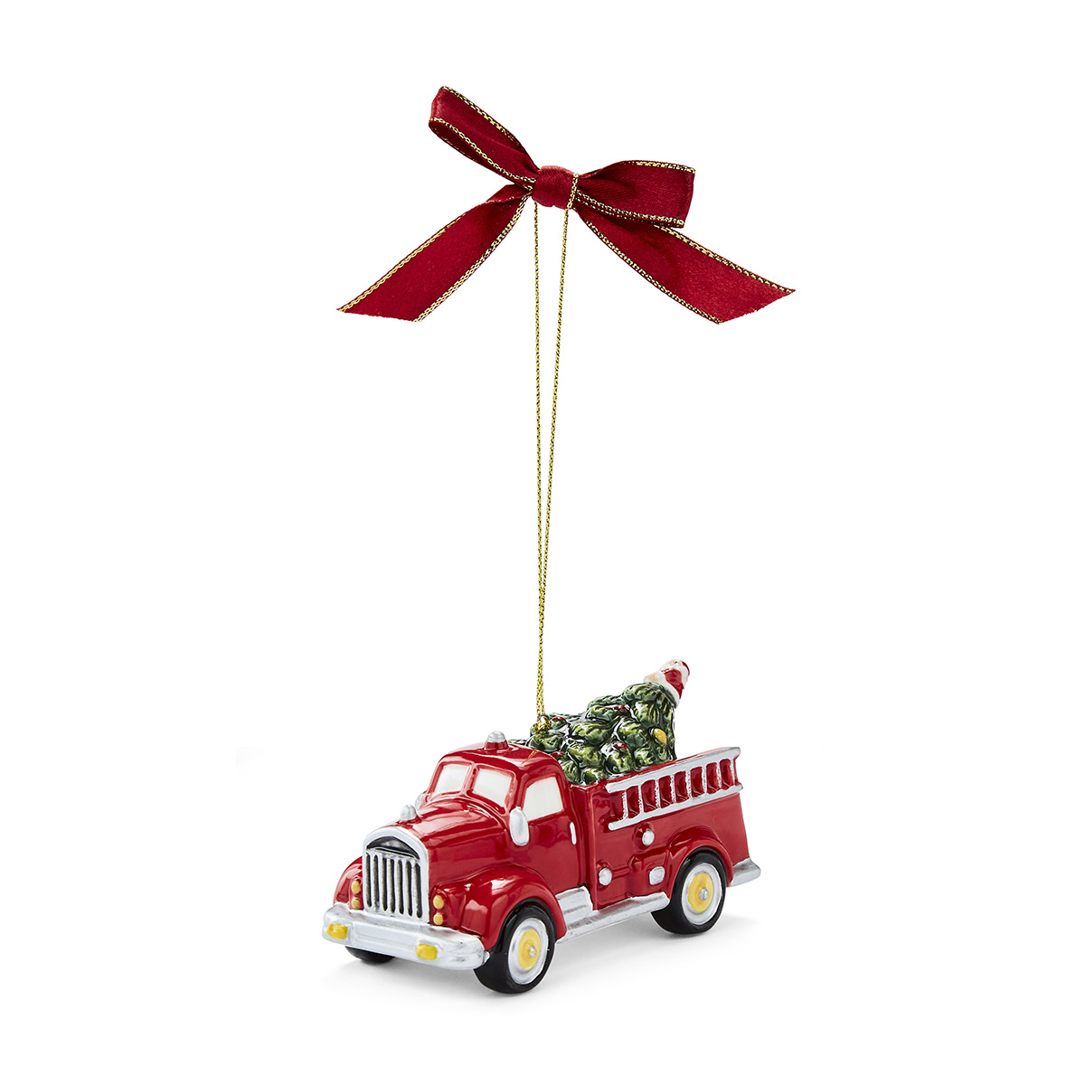 Christmas Tree Firetruck with Tree Ornament image number null