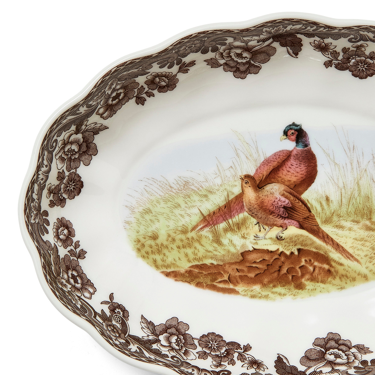 Woodland Pheasant Oval Fluted Dish image number null