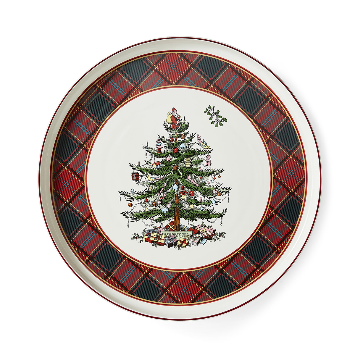 Christmas Tree Tartan 13" Lazy Susan image number null