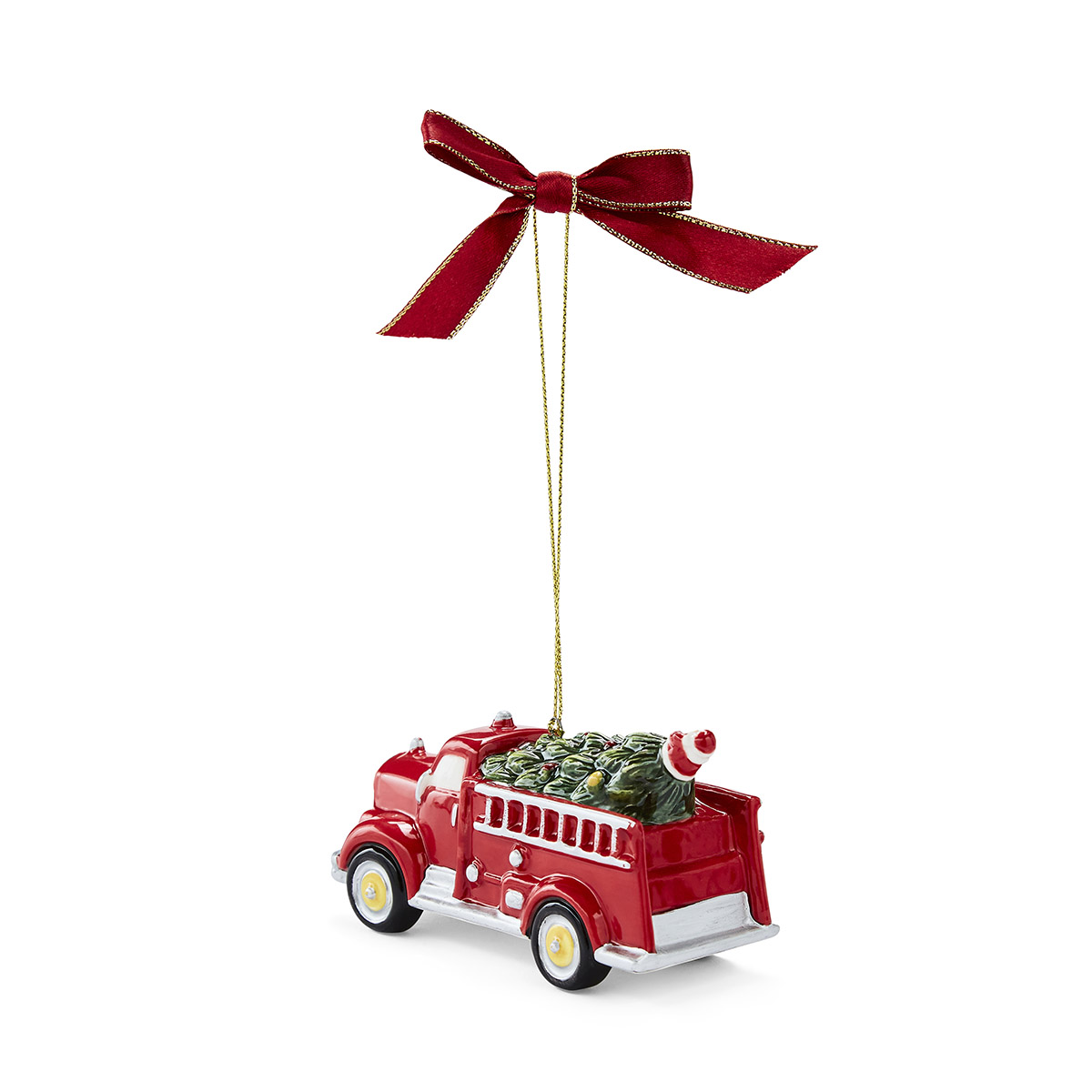 Christmas Tree Firetruck with Tree Ornament image number null