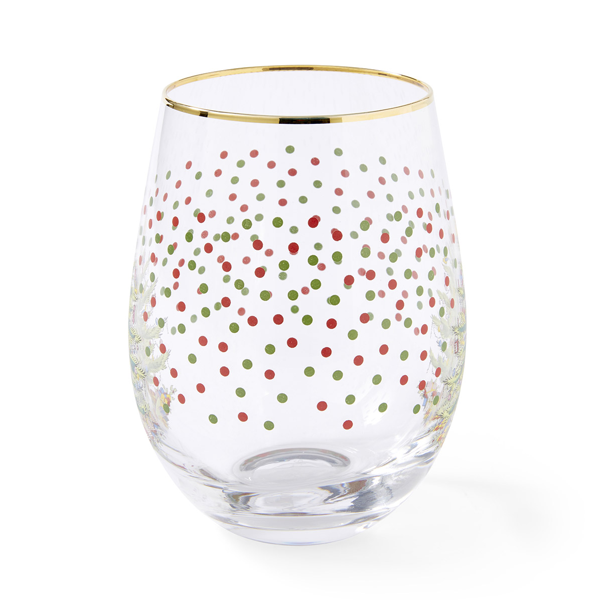 Christmas Tree Polka Dot Wine Glasses image number null