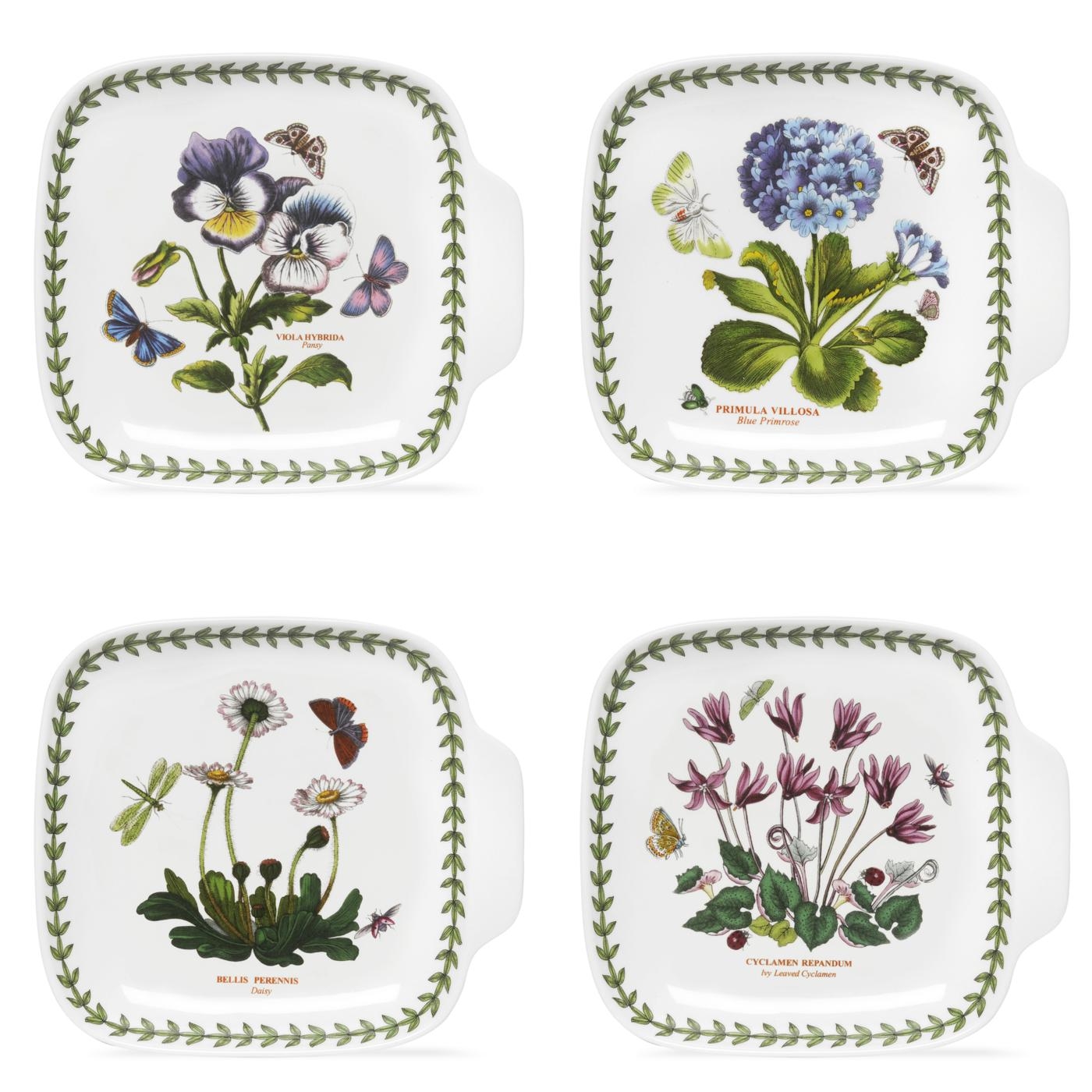 Botanic Garden Canape Plates Set Of 4 Assorted Portmeirion
