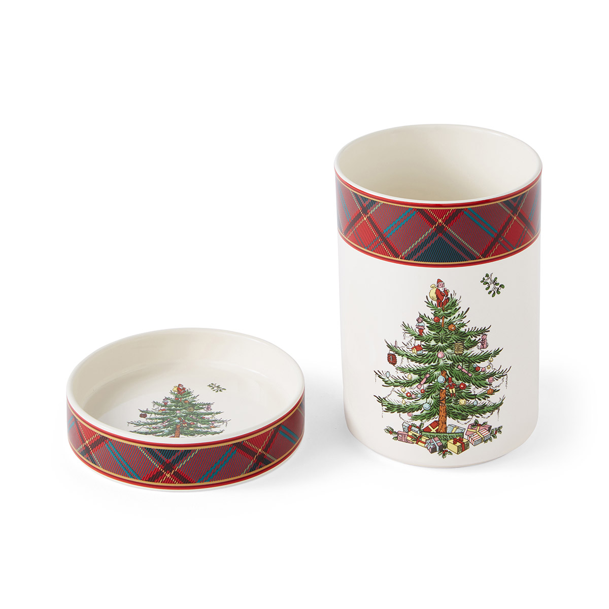 Christmas Tree Tartan Wine Chiller & Coaster image number null