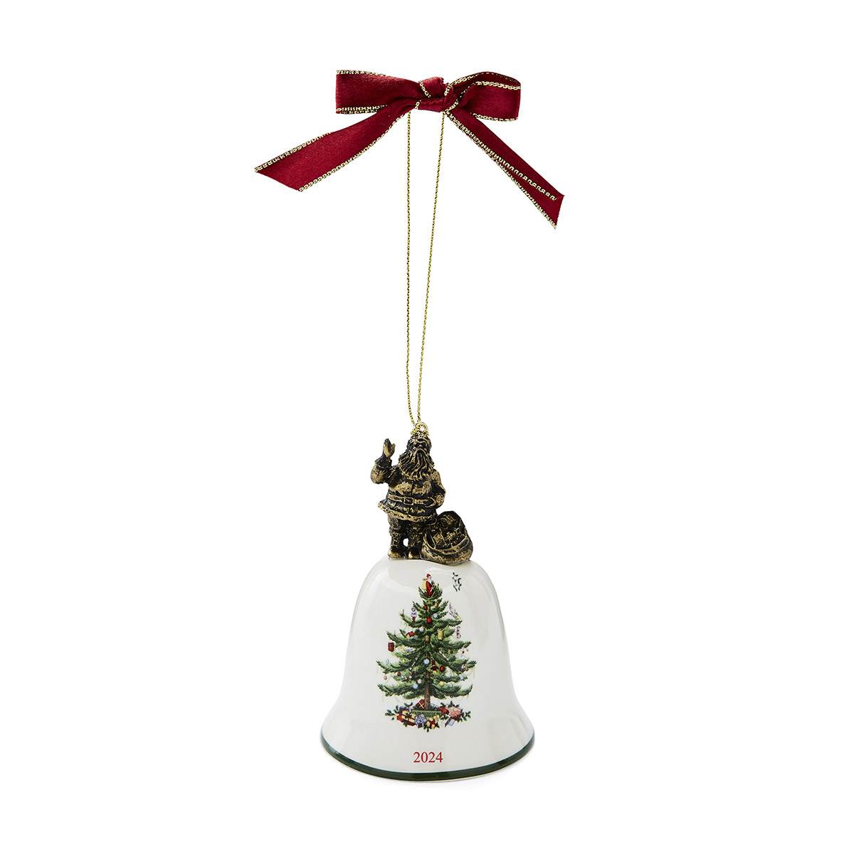 Christmas Tree Santa Bell Ornament image number null