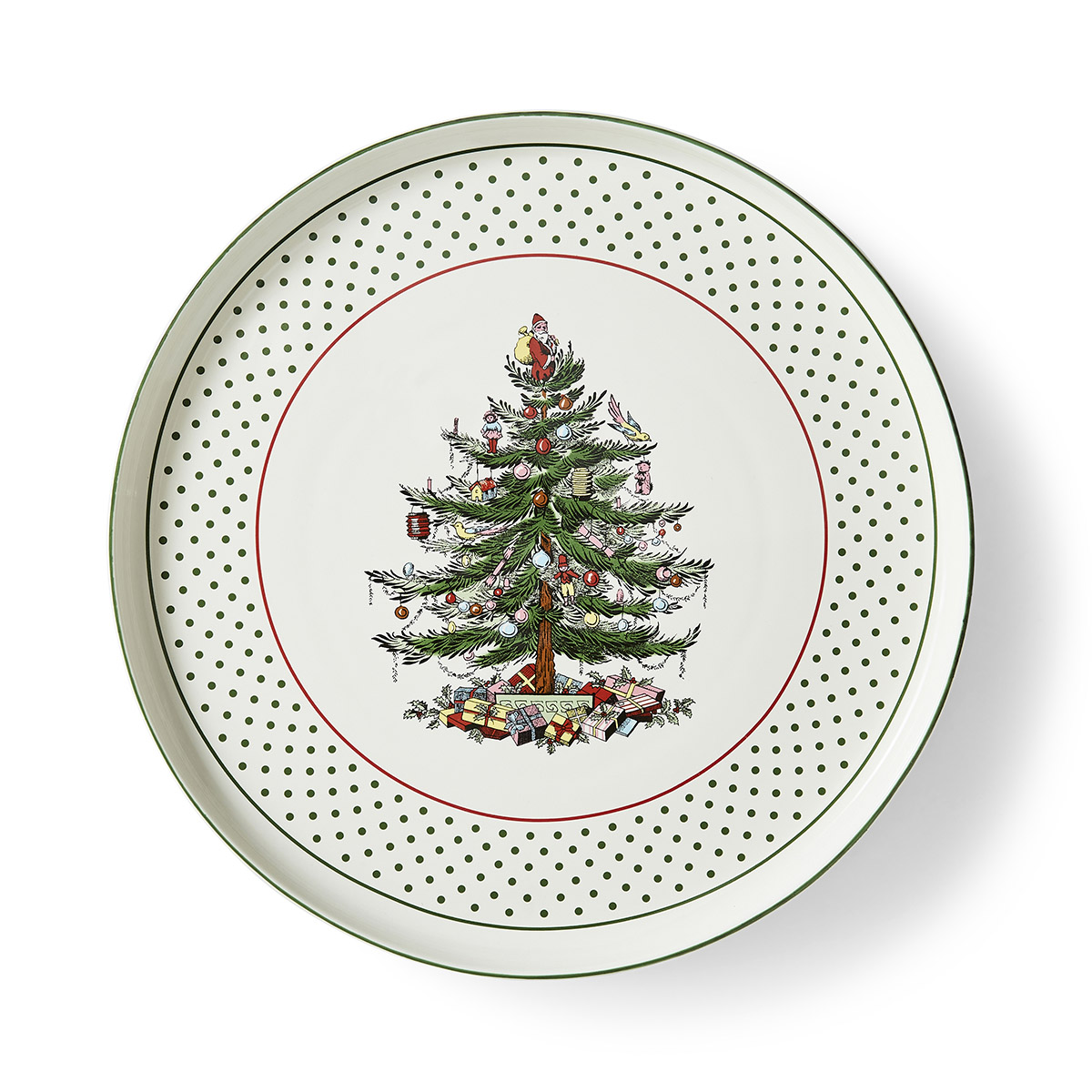 Christmas Tree Polka Dot 13" Lazy Susan image number null